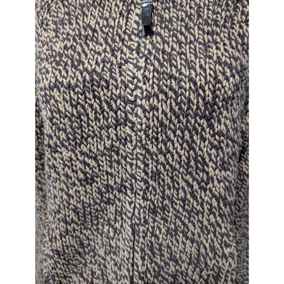 Old Navy Women's VTG Brown Tan Marled Knit Quarter Zip Sweater Jacket Size Large - Picture 10 of 10